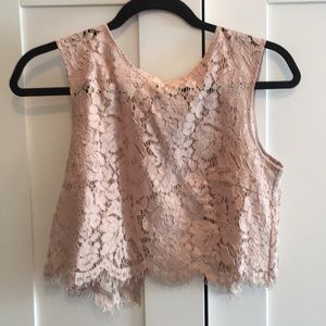 Lacy formal top: Cleo in Mink Gray